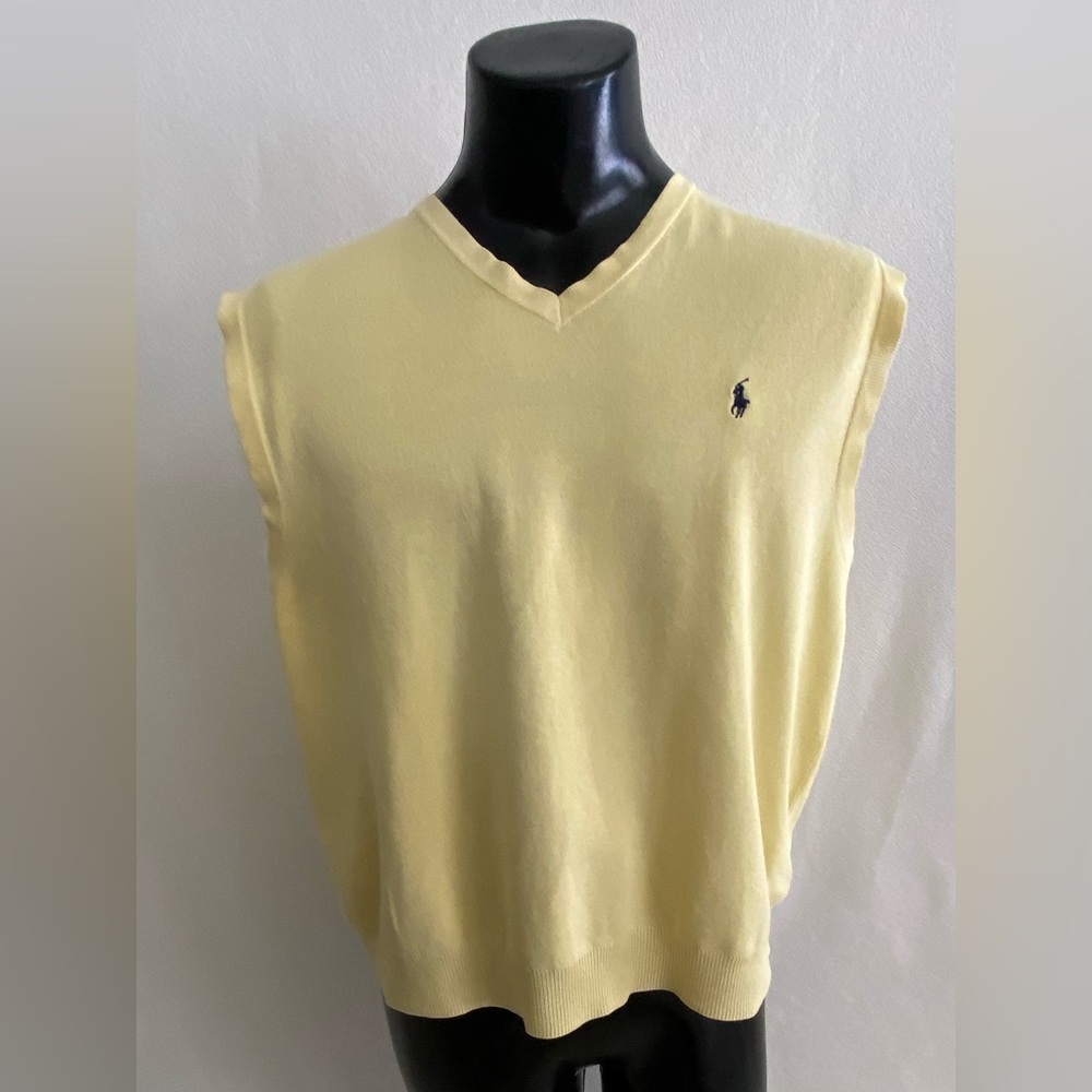 Polo Ralph Lauren Sweater Vest Men’s XL Yellow W/Southern Hills Country Club